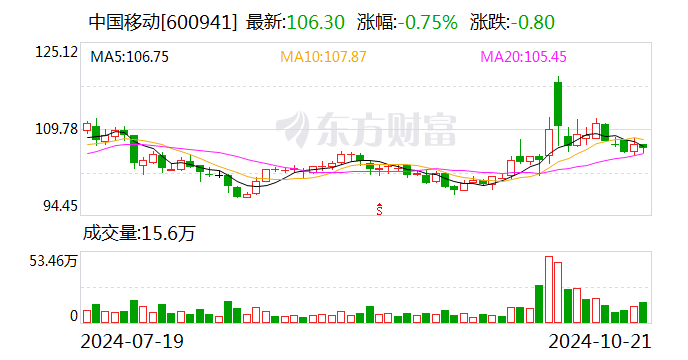 中国移动：9月移动业务客户数当月净增243.2万户